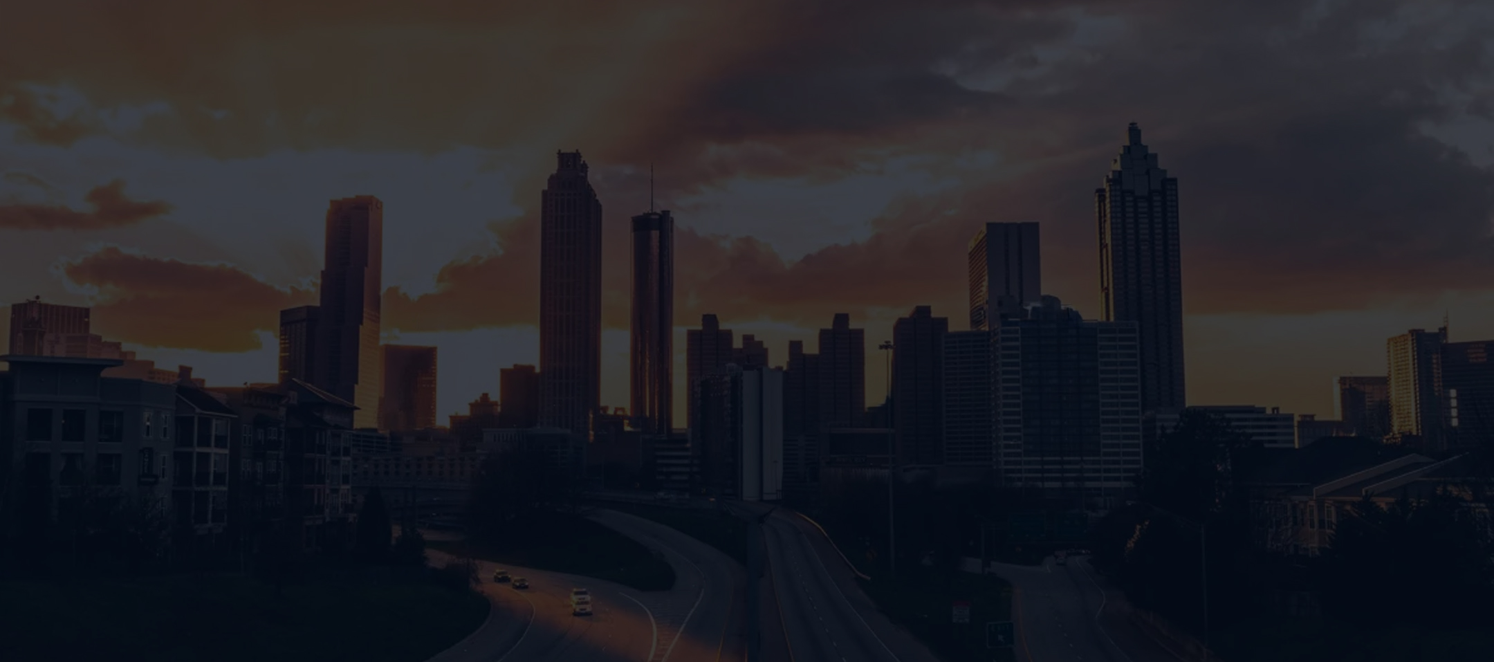 Atlanta skyline at sunset